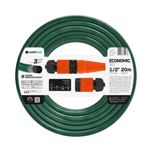 CELLFAST Locsolótömlő 3 rétegű ECONOMIC SET 1/2" 20 m