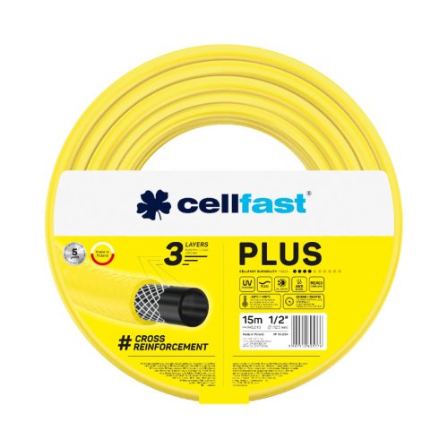 CELLFAST Locsolótömlő 3 rétegű PLUS 1/2" 15 m