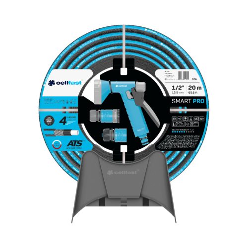 CELLFAST Locsolótömlő 4 rétegű SMART PRO SET 1/2" 20 m + fali tartó