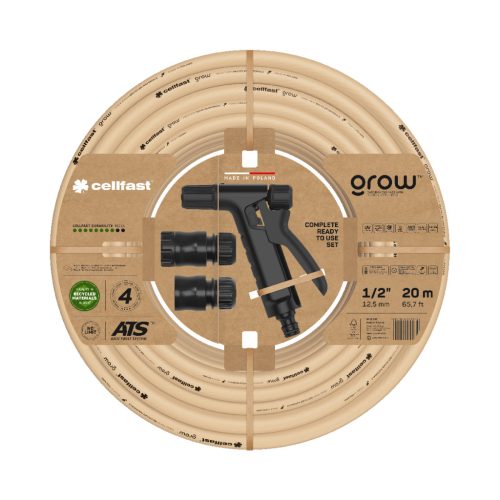 CELLFAST Locsolótömlő 4 rétegű GROW SET 1/2" 20 m