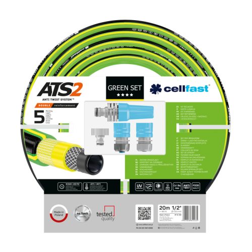CELLFAST Locsolótömlő 5 rétegű GREEN SET 1/2" 20 m (K)