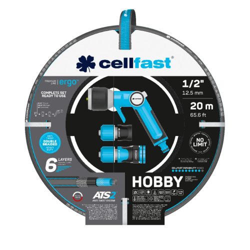 CELLFAST Locsolótömlő 6 rétegű HOBBY SET 1/2" 20 m