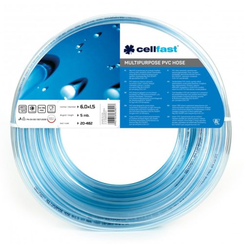CELLFAST Technikai tömlő PVC, többcélú 6,0 x 1,5 mm 5 m