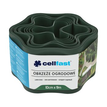 CELLFAST Ágyásszegély hullámos 10 cm x 9 m sötétzöld
